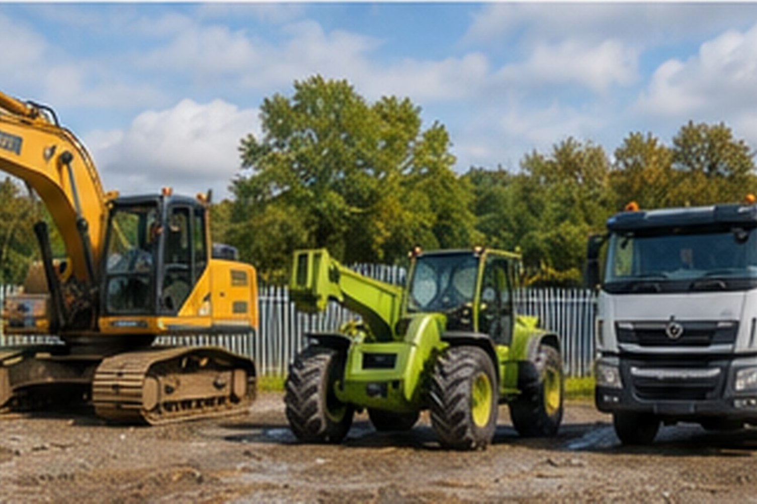 Owned plant machinery parked in a yard, already in service